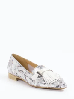Donna Carolina – Loafer aus Metallicleder silber