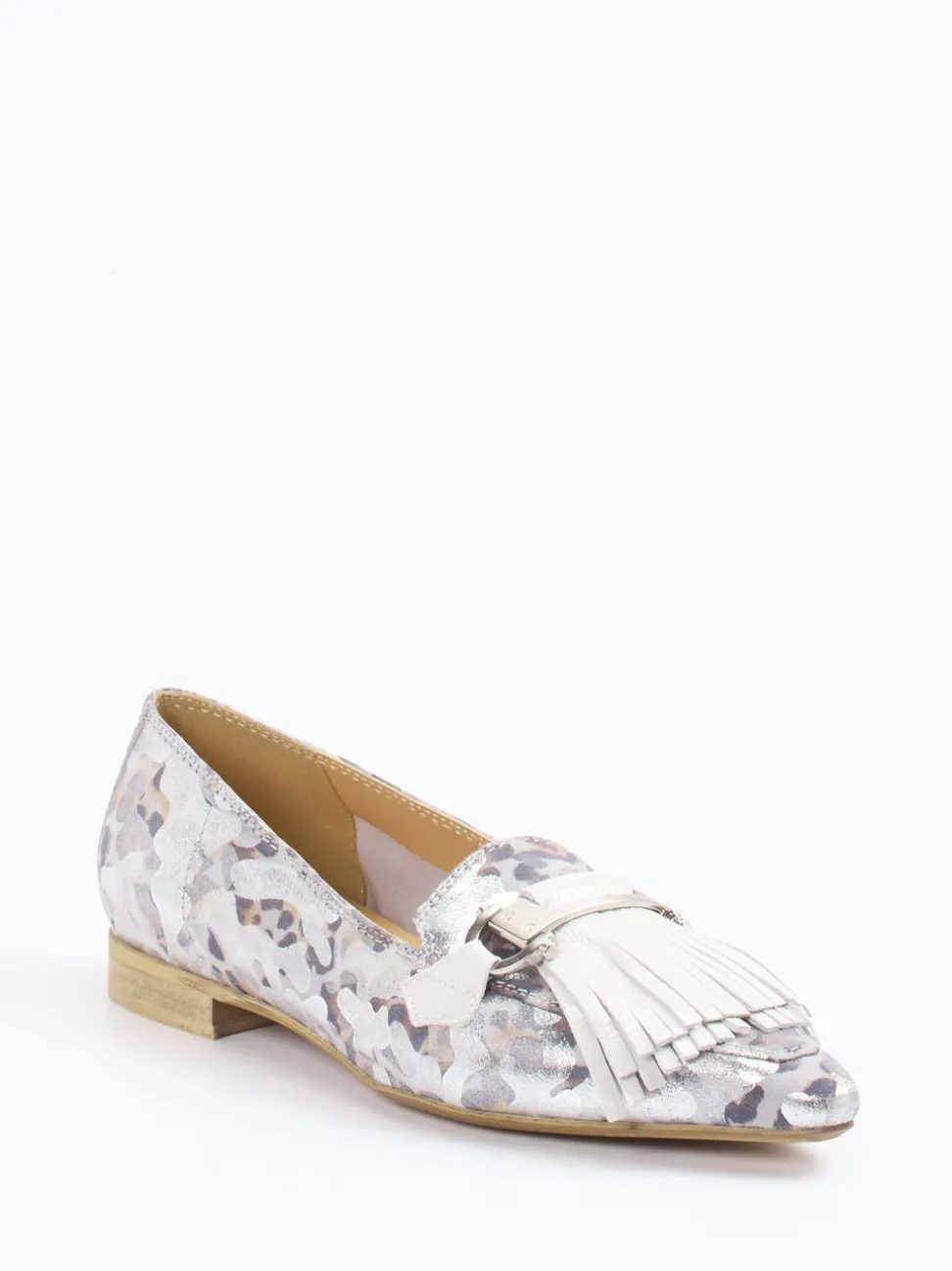 Donna Carolina – Loafer aus Metallicleder silber