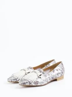 Donna Carolina – Loafer aus Metallicleder silber