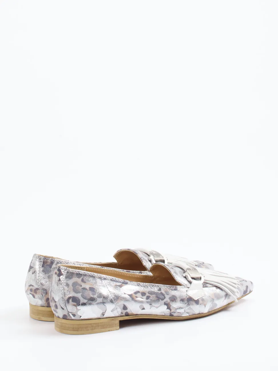 Donna Carolina – Loafer aus Metallicleder silber