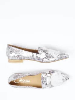 Donna Carolina – Loafer aus Metallicleder silber