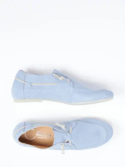 Donna Carolina – Mokassins aus Veloursleder Hellblau