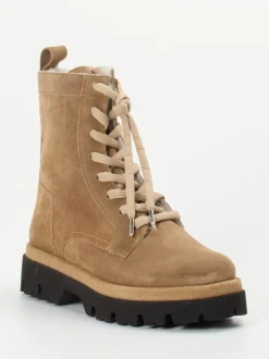 Donna Carolina – Schnürboots aus Veloursleder in Beige