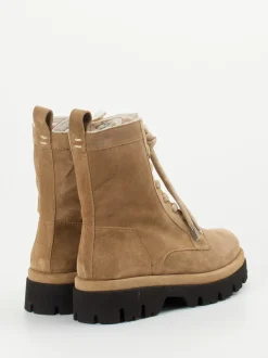 Donna Carolina – Schnürboots aus Veloursleder in Beige