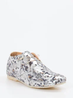 Donna Carolina – Schnürschuh aus Metallicleder silber