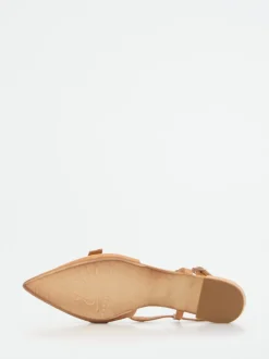 Donna Carolina – Slingback-Pumps aus Kalbleder cognacfarben