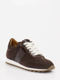 Donna Carolina – Sneaker aus Veloursleder Dunkelbraun