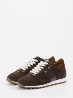 Donna Carolina – Sneaker aus Veloursleder Dunkelbraun