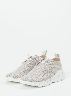 Donna Carolina – Sneaker aus Kalbleder und Mesh Beige