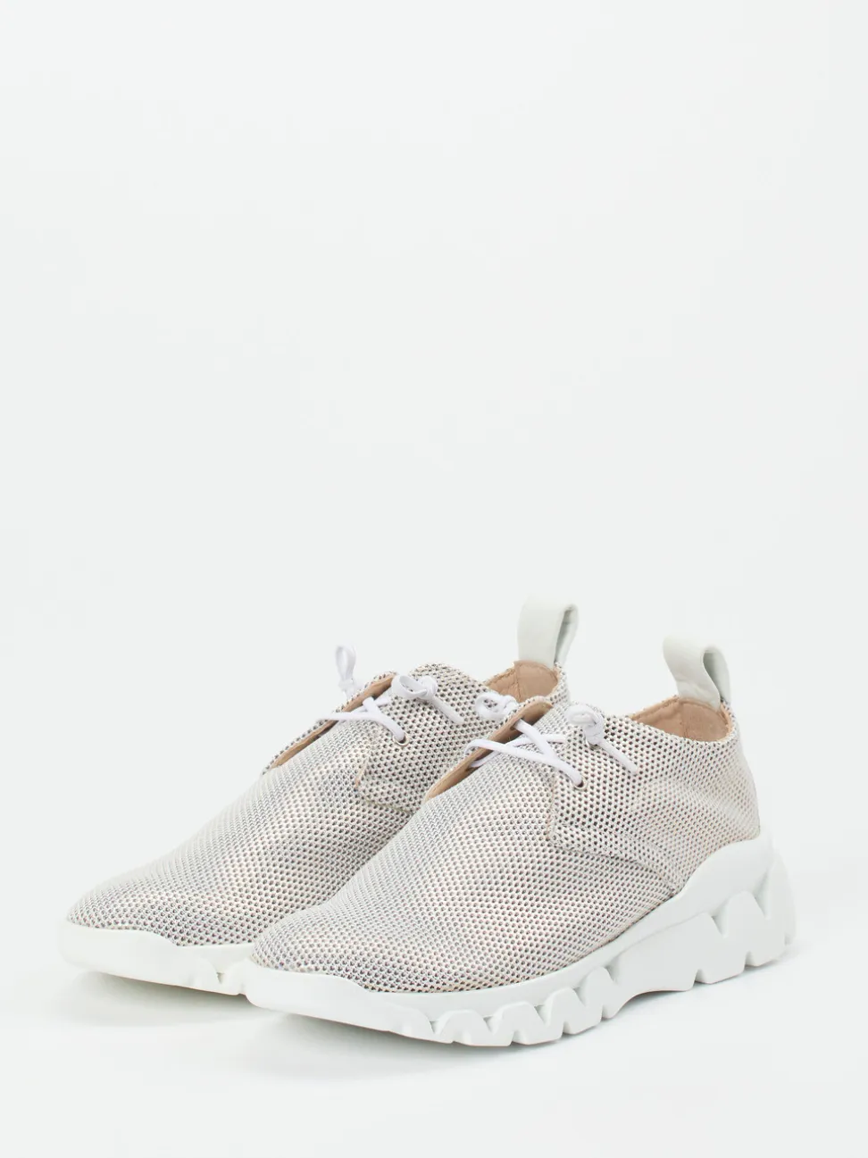 Donna Carolina – Sneaker aus Kalbleder und Mesh Beige