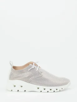 Donna Carolina – Sneaker aus Kalbleder und Mesh Beige