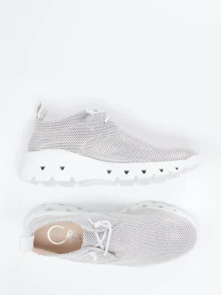 Donna Carolina – Sneaker aus Kalbleder und Mesh Beige