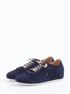 Donna Carolina – Sneaker aus Veloursleder Marineblau