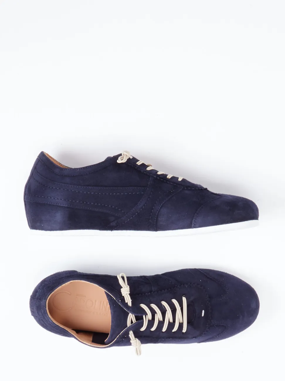 Donna Carolina – Sneaker aus Veloursleder Marineblau