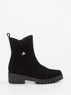 Donna Carolina – Stiefelette aus Veloursleder schwarz