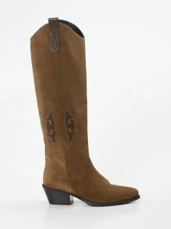 Donna Carolina – Western-Boots aus Veloursleder braun