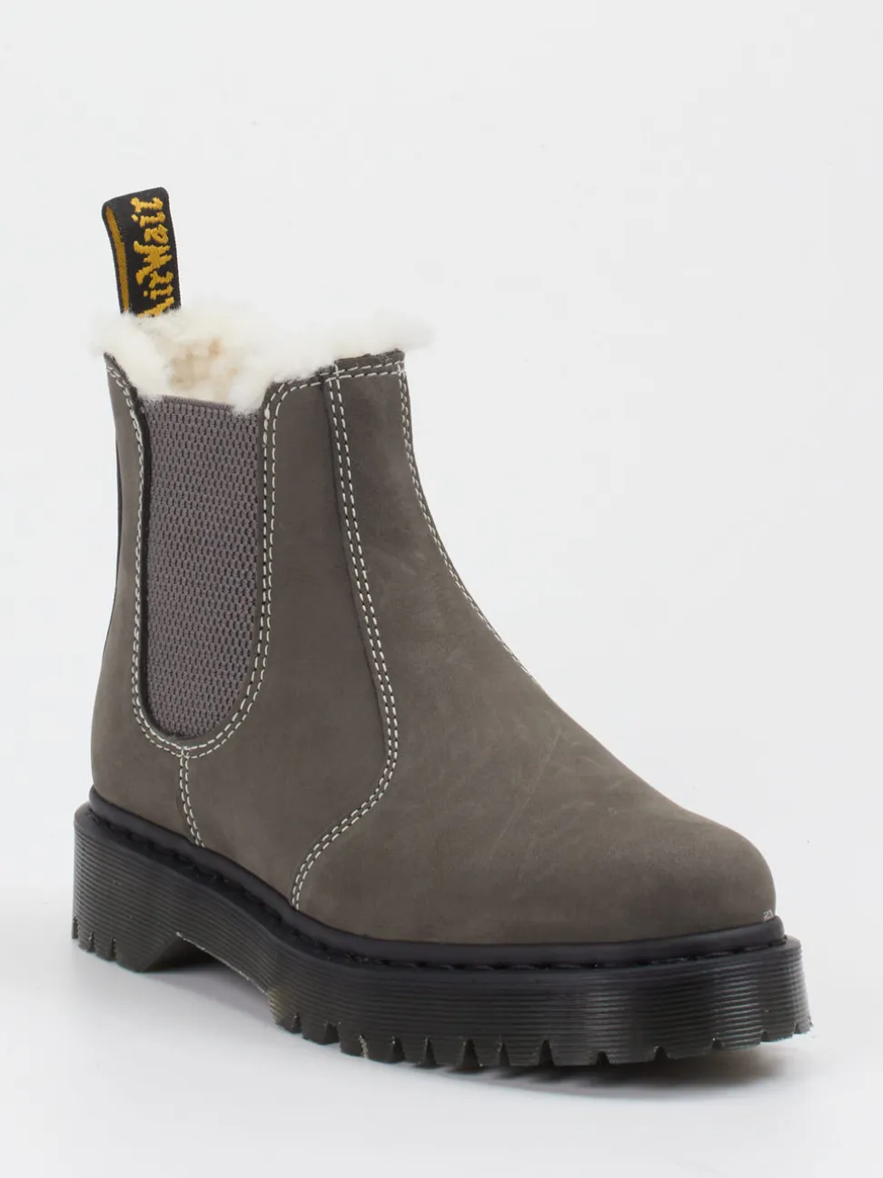 Dr. Martens – Chelsea Boots aus Kalbleder grau
