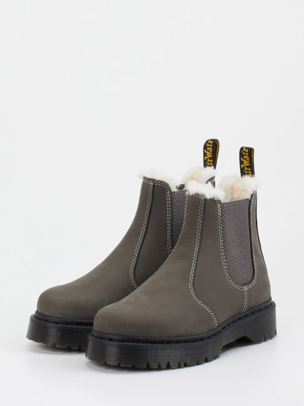 Dr. Martens – Chelsea Boots aus Kalbleder grau