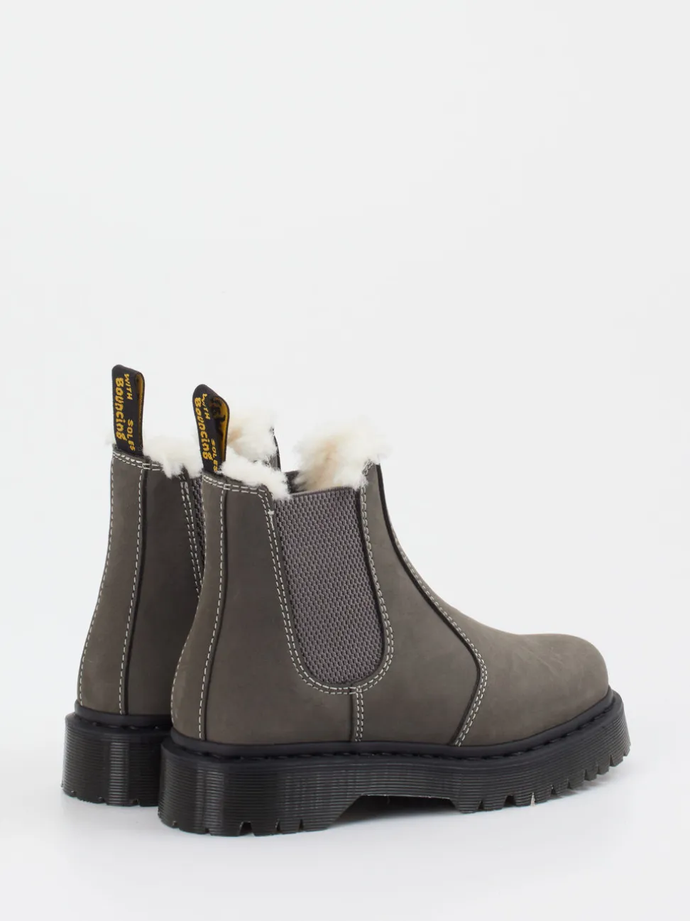 Dr. Martens – Chelsea Boots aus Kalbleder grau