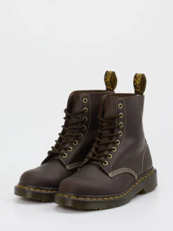 Dr. Martens – Combat Boots aus Kalbleder Dunkelbraun
