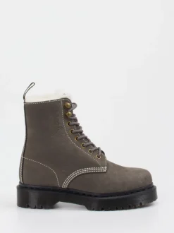 Dr. Martens – Schnürboots aus Kalbleder in Grau