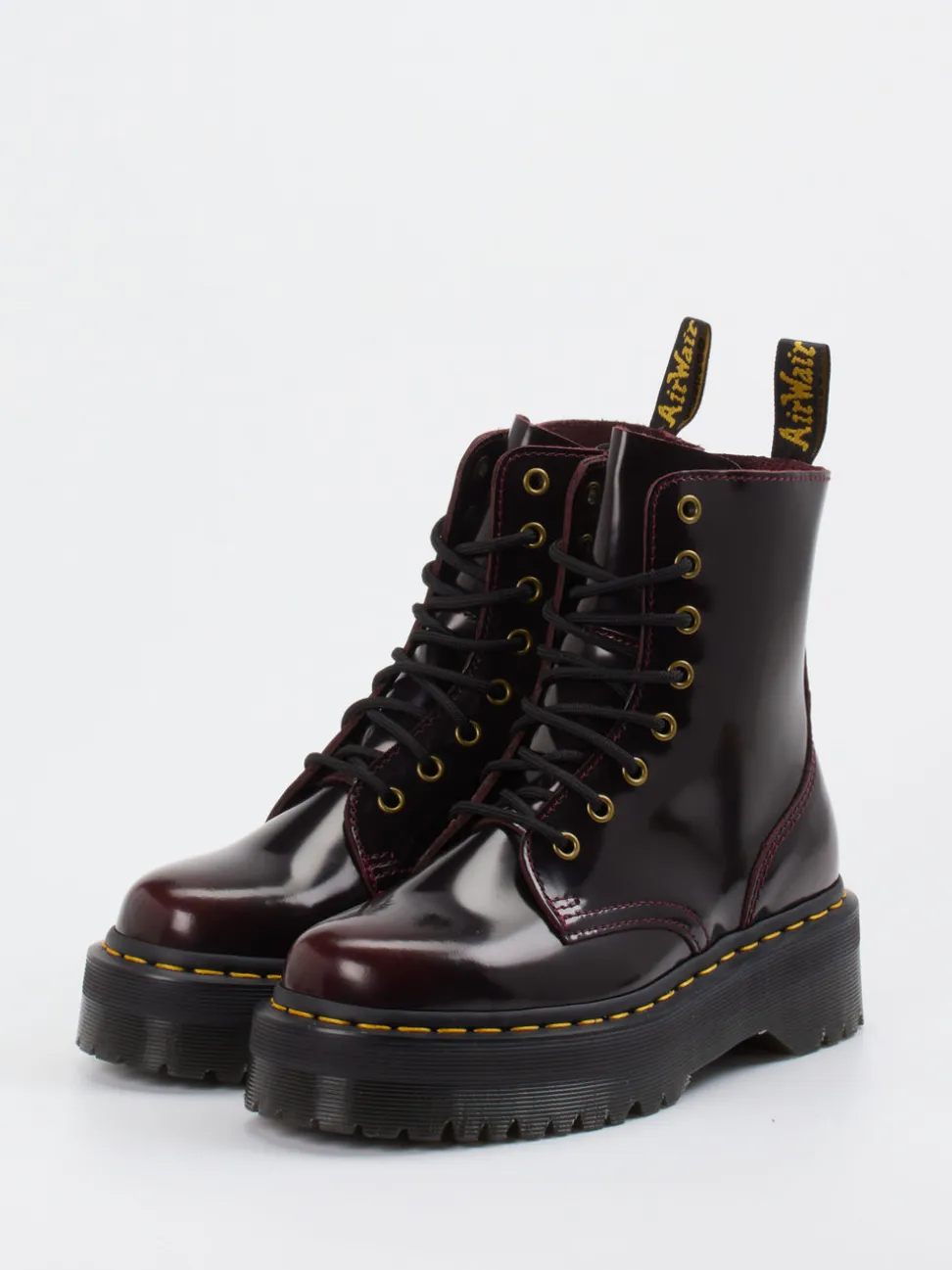 Dr. Martens – Schnürboots aus Kalbleder in Bordeaux