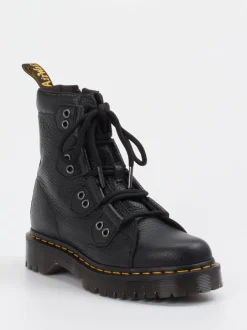 Dr. Martens – Schnürboots aus Kalbleder Schwarz
