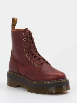 Dr. Martens – Schnürboots aus Fettleder Bordeaux