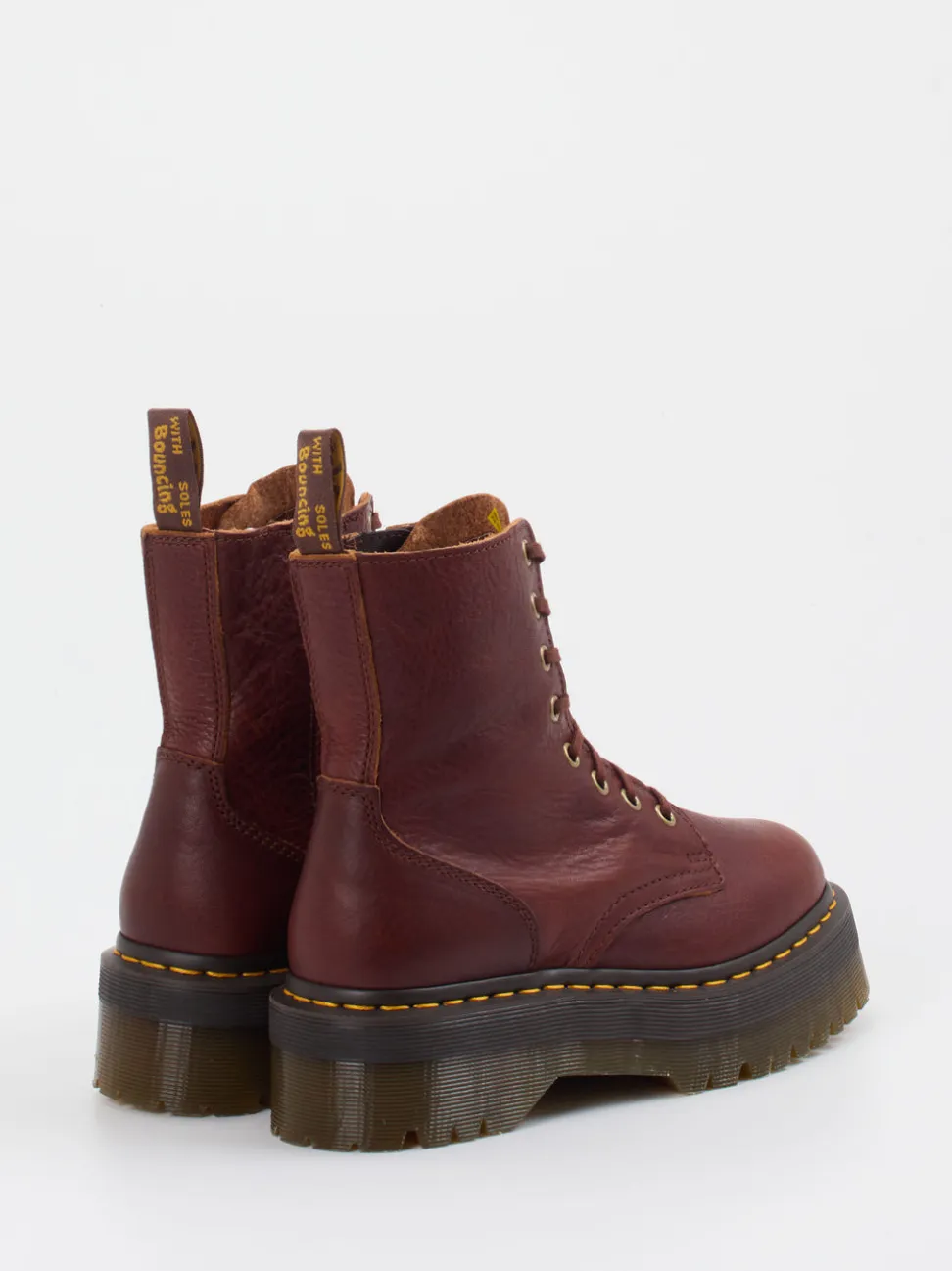 Dr. Martens – Schnürboots aus Fettleder Bordeaux