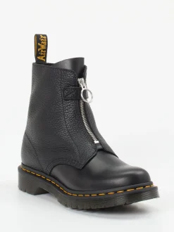 Dr. Martens – Zip-Stiefeletten aus Lammleder Schwarz