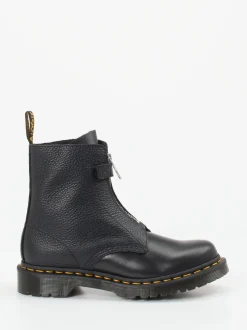 Dr. Martens – Zip-Stiefeletten aus Lammleder Schwarz