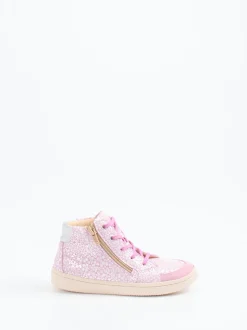 Däumling – High-Top Sneaker aus geprägtem Leder Rosa