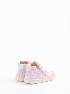 Däumling – High-Top Sneaker aus geprägtem Leder Rosa
