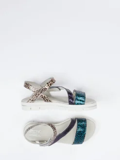 Däumling – Klettsandalen aus geprägtem Leder Metallic