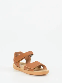 Däumling – Klettsandalen aus geprägtem Leder cognac