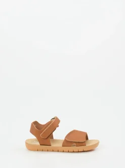 Däumling – Klettsandalen aus geprägtem Leder cognac