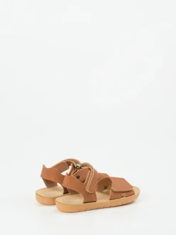 Däumling – Klettsandalen aus geprägtem Leder cognac