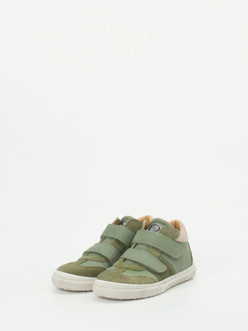 Däumling – Klett-Sneaker aus Kalbleder salbeigrün