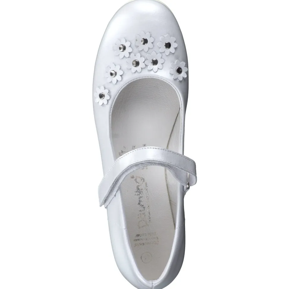 Däumling – Mary Jane Ballerinas aus Kalbleder Perlweiß