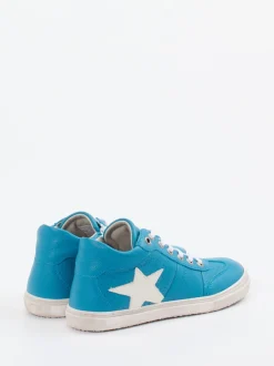 Däumling – Mid-Top Sneaker aus Kalbleder türkisblau