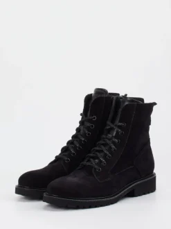 Durea – Schnürboots aus Veloursleder schwarz