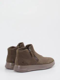 Ecco – Ankle Boots aus Veloursleder in Schlammgrün