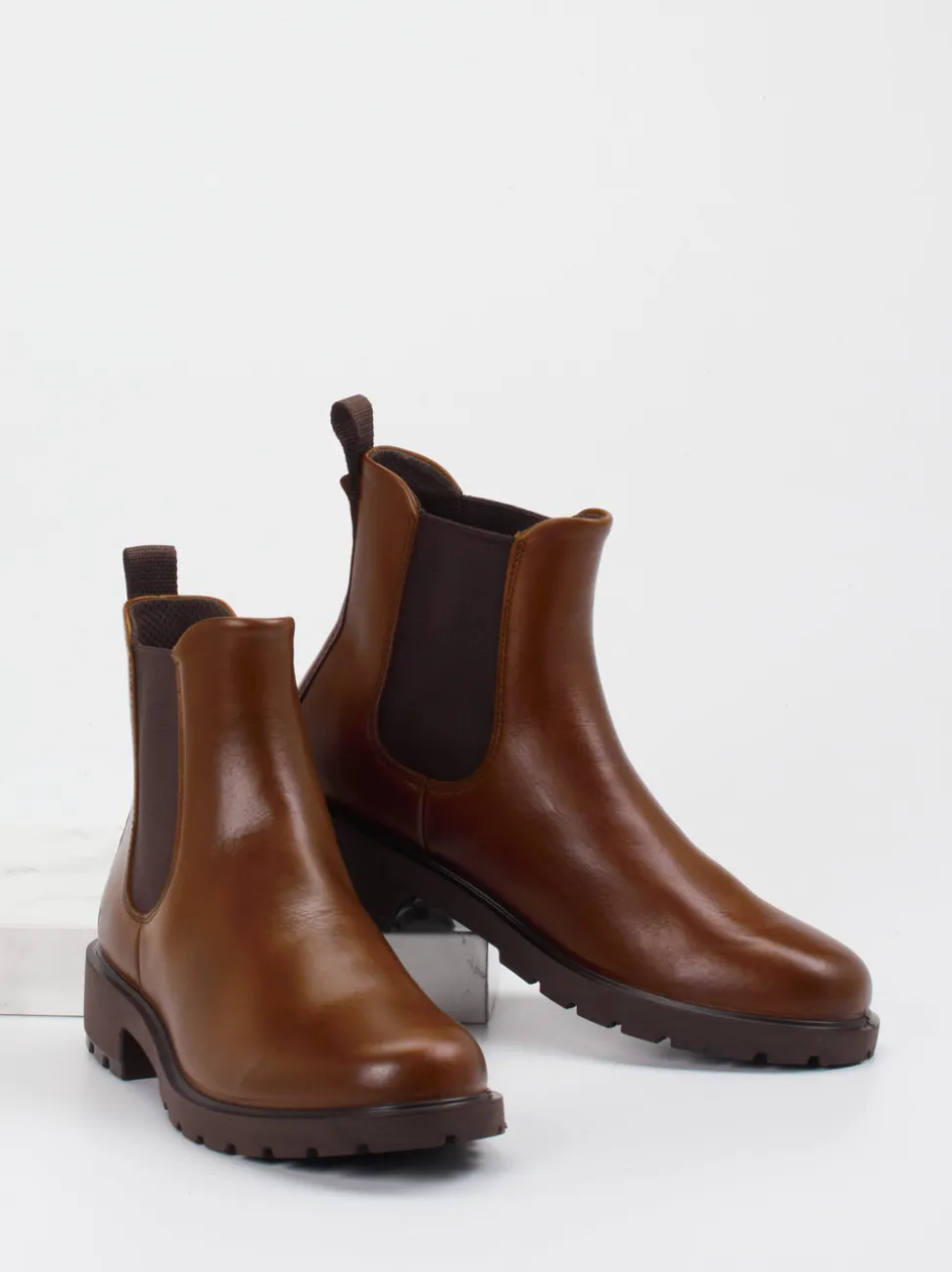Ecco – Chelsea Boots aus Kalbleder in Braun