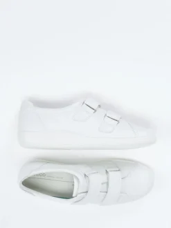 Ecco – Klettverschluss-Sneaker aus Kalbleder Offwhite
