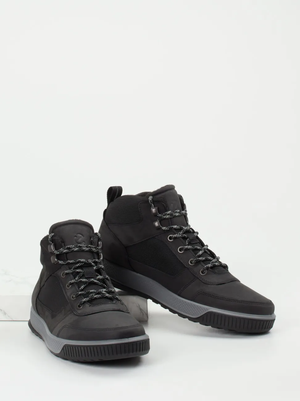 Ecco – Outdoor-Boots aus Nubukleder und Mesh Schwarz