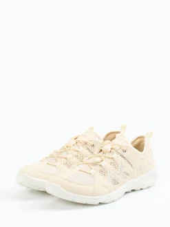 Ecco – Outdoor-Sneaker aus Mesh und Synthetik beige