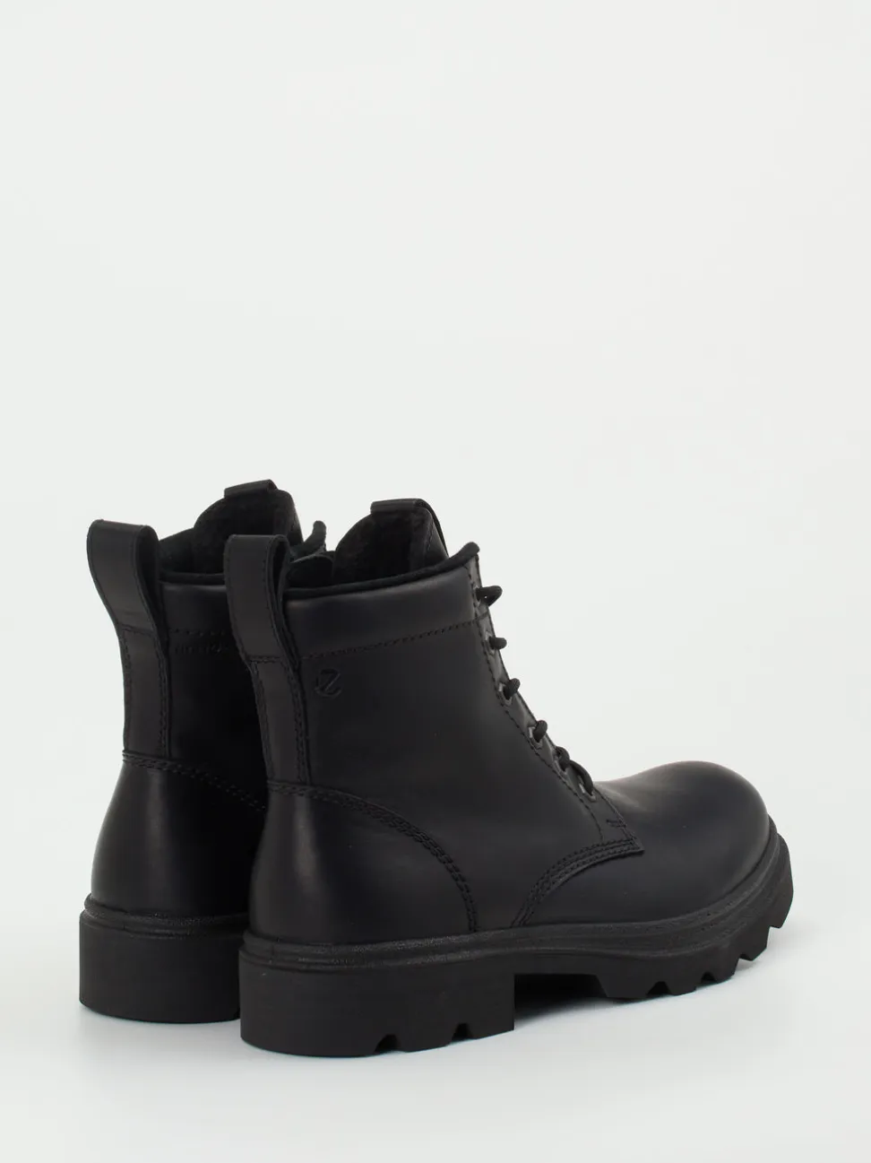 Ecco – Schnürboots aus Fettleder schwarz