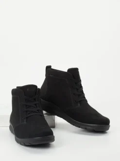 Ecco – Schnürboots aus Nubukleder Schwarz
