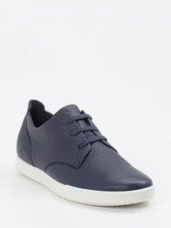 Ecco – Schnürschuh aus genarbtem Leder dunkelblau
