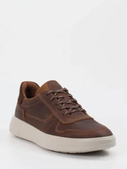 Ecco – Sneaker aus Kalbleder in Dunkelbraun